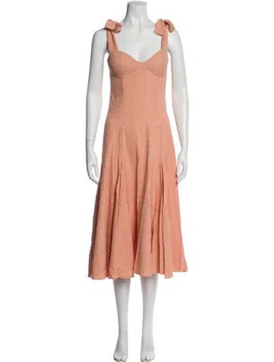 Pre-owned Paper London V-neck Midi Length Dress In Pink