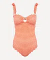 Paper London Women's Florentine Orange Check Swimsuit In Orange