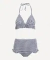 Paper London Women's Ruffle Triangle High-rise Bikini In Gray