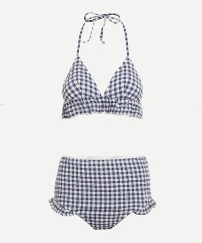 Paper London Women's Ruffle Triangle High-rise Bikini In Gray