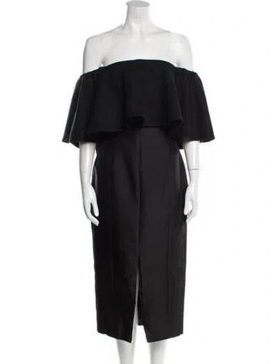 Pre-owned Paper London Wool Knee-length Dress In Black