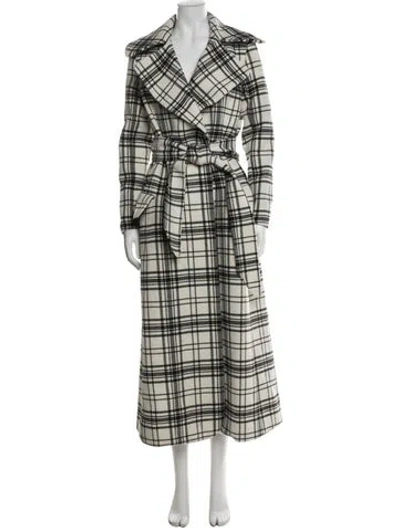 Pre-owned Paper London Wool Plaid Print Coat In Multi
