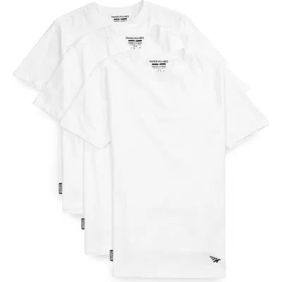 Paper Planes 3-pack Essential Stretch Cotton Crewneck T-shirt In White