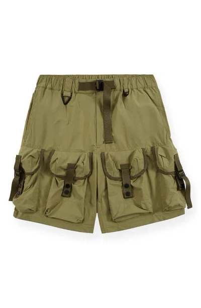 Paper Planes Alice Packable Ripstop Cargo Shorts In Green
