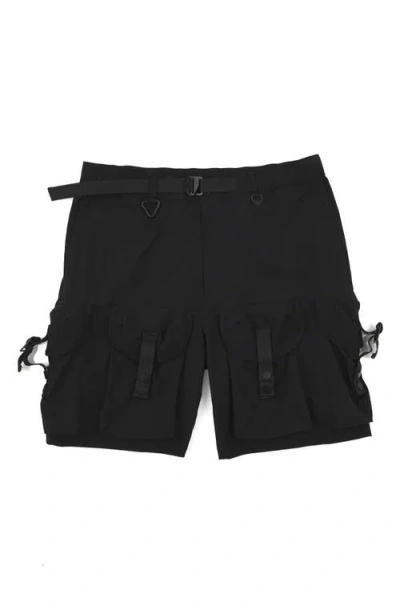 Paper Planes Alice Packable Ripstop Cargo Shorts In Black