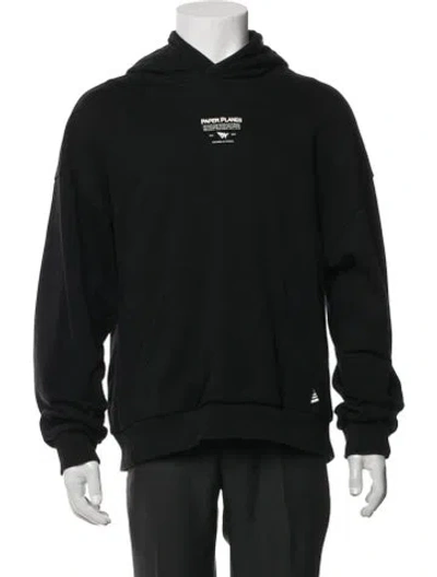 Pre-owned Paper Planes Graphic Print Crew Neck Hoodie In Black