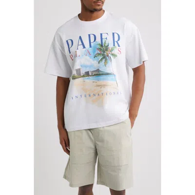 Paper Planes Hawaii Beach Graphic T-shirt In White
