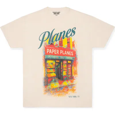 Paper Planes Planes Deli Cotton Graphic T-shirt In Neutral