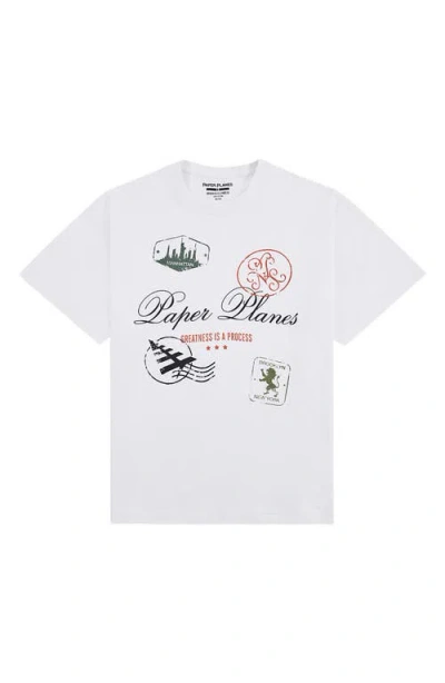Paper Planes Postcard Graphic T-shirt In White