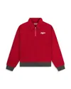 Paper Planes Reverse Fleece Half Zip Pullover Sweater In Red