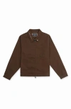Paper Planes Script Logo Cotton Canvas Jacket In Brown
