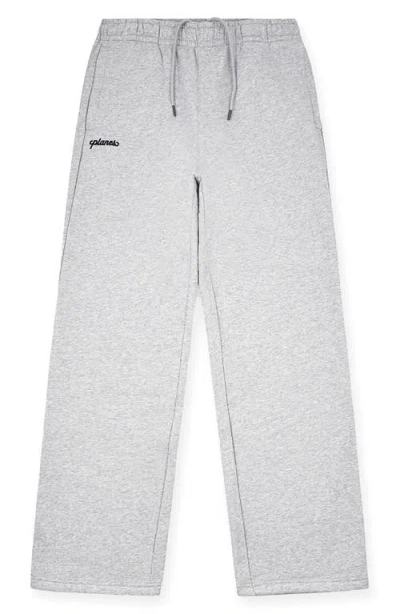 Paper Planes Script Weld Logo Open Hem Sweatpants In Gray