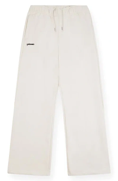 Paper Planes Script Weld Logo Open Hem Sweatpants In Neutral