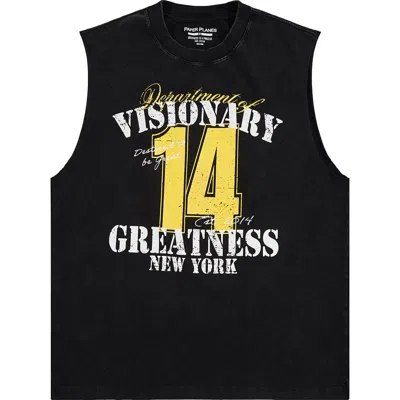 Paper Planes Sleeveless Graphic T-shirt In Black