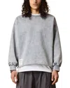 Paper Planes Snow Wash Open Bottom Sweatshirt In Gray