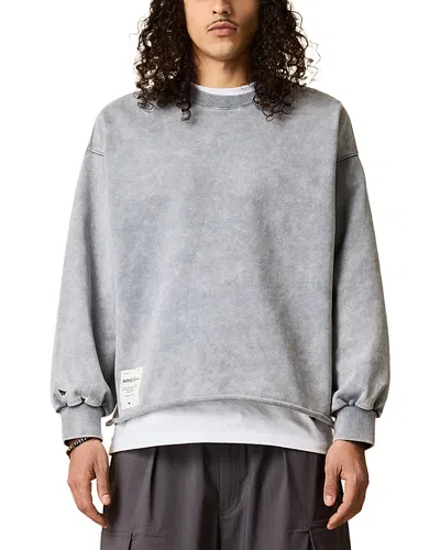 Paper Planes Snow Wash Open Bottom Sweatshirt In Gray