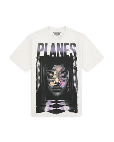 Paper Planes Surrealist Face Heavyweight Tee In Blue
