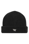 Paper Planes Wharfman Rib Beanie In Black