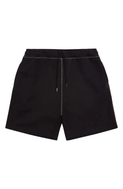 Paper Planes Whipstitch Cotton Terry Shorts In Black