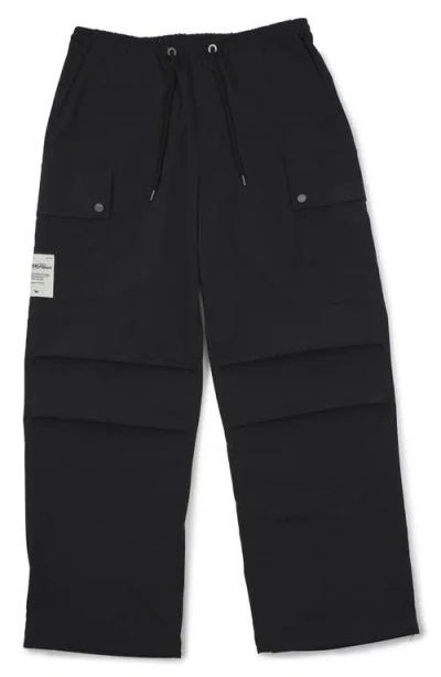 Paper Planes Wide Leg Cargo Pants In Black