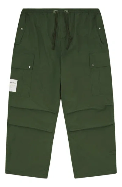 Paper Planes Wide Leg Cargo Pants In Green