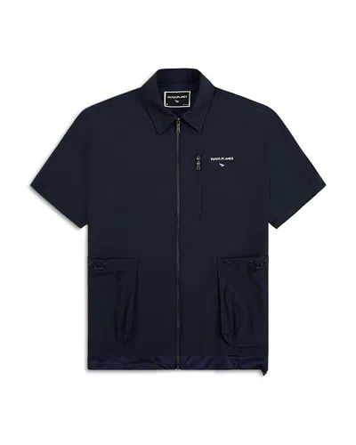 Paper Planes Zip Cargo Shirt In Blue