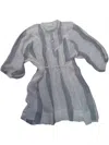 Paperlace Linen Shirt Dress In Grey Stripe In Gray