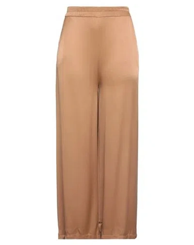 Paperlace London Woman Pants Camel Size 8 Viscose In Beige