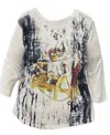 Paperlace Reversible Heart Tee In Off White In White