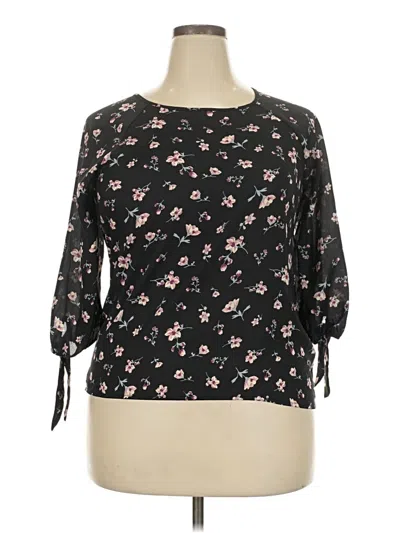 Pre-owned Papermoon 3/4 Sleeve Blouse In Black