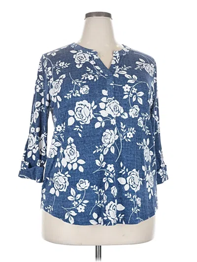 Pre-owned Papermoon 3/4 Sleeve Blouse In Blue
