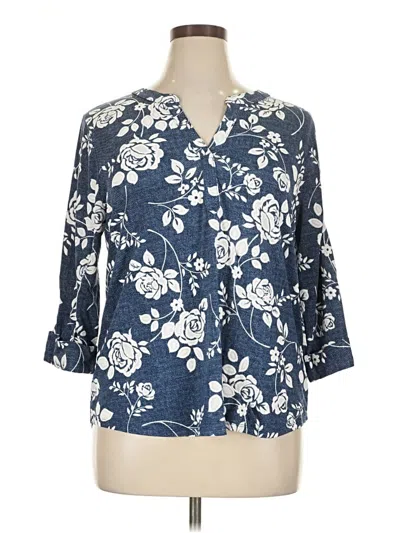 Pre-owned Papermoon 3/4 Sleeve Blouse In Blue