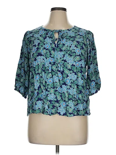 Pre-owned Papermoon 3/4 Sleeve Blouse In Blue