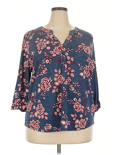 Pre-owned Papermoon 3/4 Sleeve Blouse In Blue