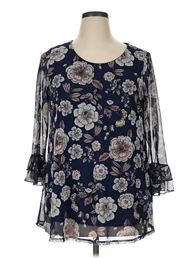 Pre-owned Papermoon 3/4 Sleeve Blouse In Blue