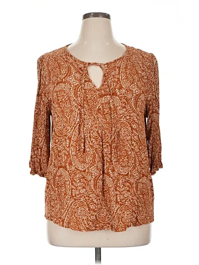 Pre-owned Papermoon 3/4 Sleeve Blouse In Brown