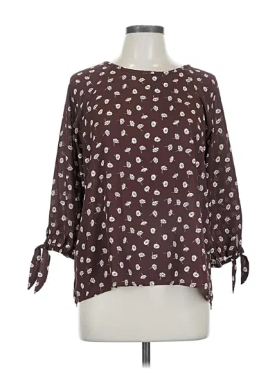 Pre-owned Papermoon 3/4 Sleeve Blouse In Burgundy
