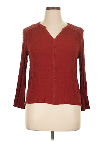 Pre-owned Papermoon 3/4 Sleeve Blouse In Burgundy