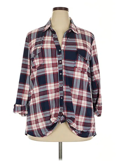 Pre-owned Papermoon 3/4 Sleeve Blouse In Burgundy