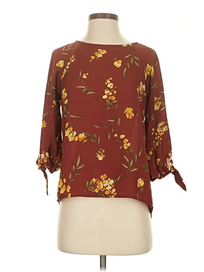 Pre-owned Papermoon 3/4 Sleeve Blouse In Burgundy