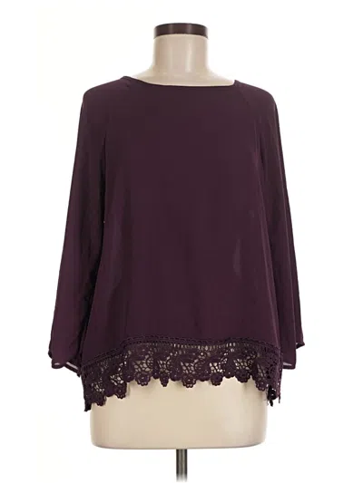 Pre-owned Papermoon 3/4 Sleeve Blouse In Burgundy