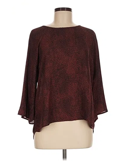 Pre-owned Papermoon 3/4 Sleeve Blouse In Burgundy