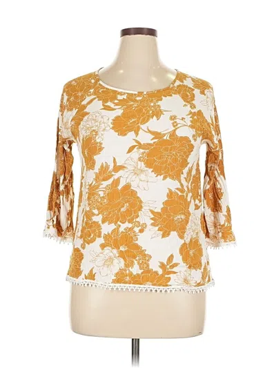 Pre-owned Papermoon 3/4 Sleeve Blouse In Gold