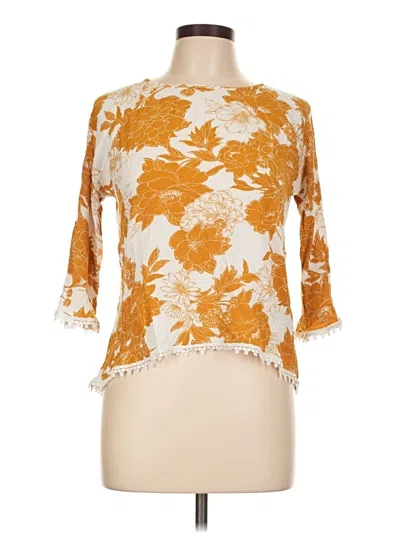 Pre-owned Papermoon 3/4 Sleeve Blouse In Gold
