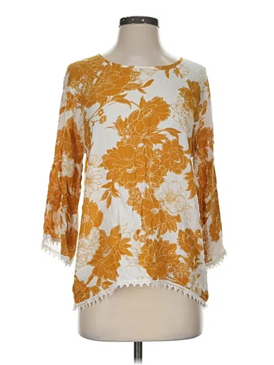 Pre-owned Papermoon 3/4 Sleeve Blouse In Gold