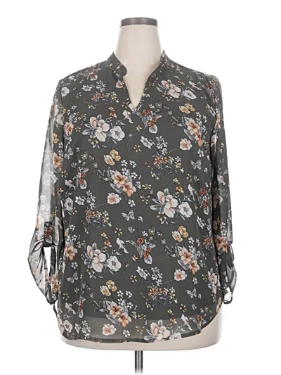 Pre-owned Papermoon 3/4 Sleeve Blouse In Gray