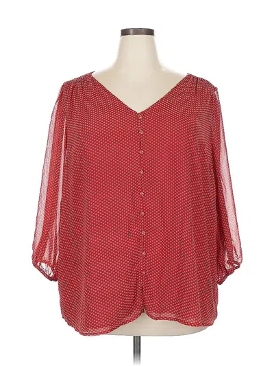 Pre-owned Papermoon 3/4 Sleeve Blouse In Red