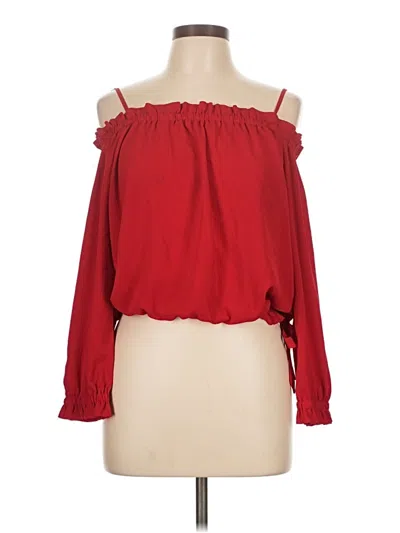 Pre-owned Papermoon 3/4 Sleeve Blouse In Red