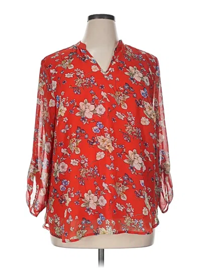 Pre-owned Papermoon 3/4 Sleeve Blouse In Red