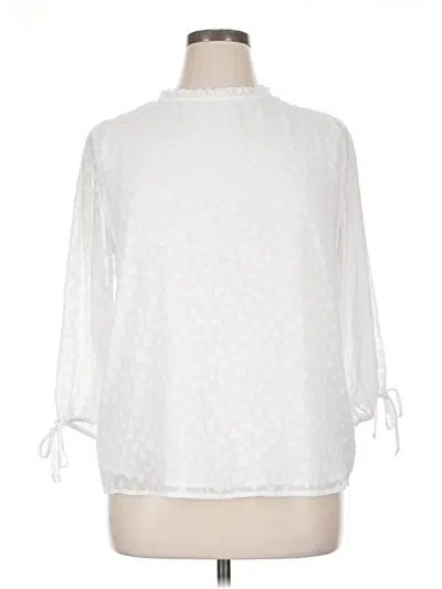 Pre-owned Papermoon 3/4 Sleeve Blouse In White